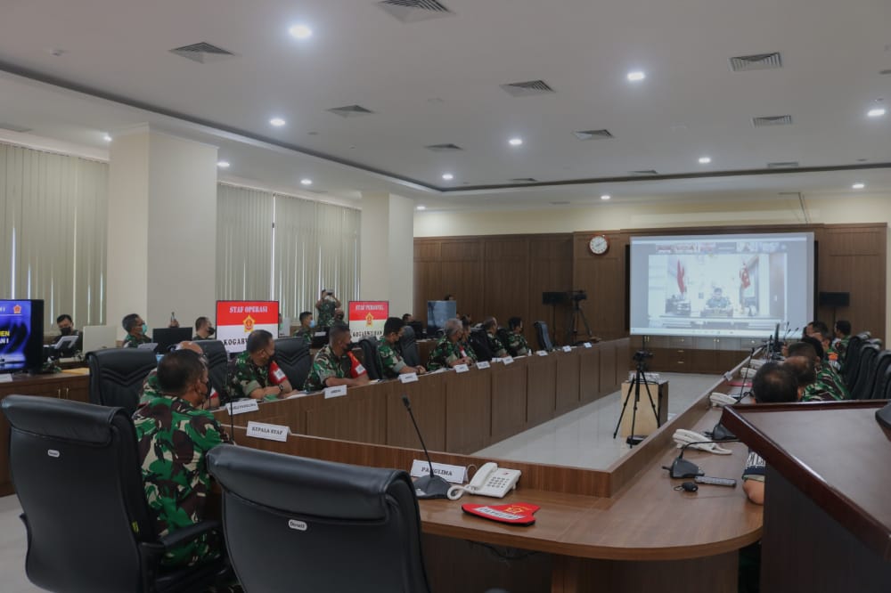 Pangkogabwilhan I Hadiri Latihan Posko Kogabwilhan I TA 2022 Secara Vicon
